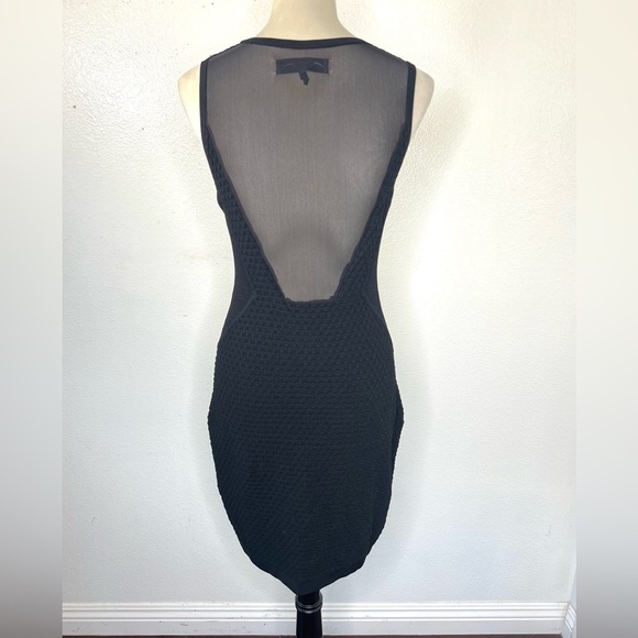 RAG & BONE Bodycon Stretch Dress Black Sheer Mesh Back Mini Sleeveless Small - Picture 5 of 14